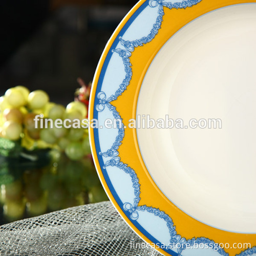 8.5 Inches Elegant Deep Plate with Rim